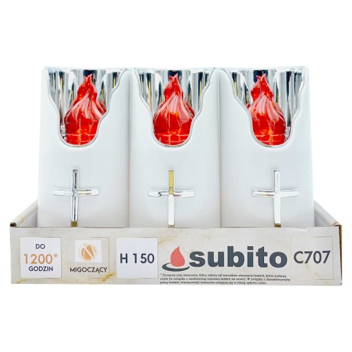 Wkłady do zniczy LED Subito C707 H150 6 sztuk