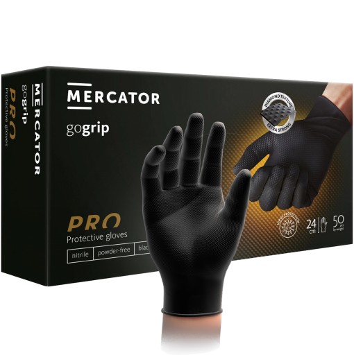 Rękawice nitrylowe POWERGRIP IDEALL GRIP BLACK L