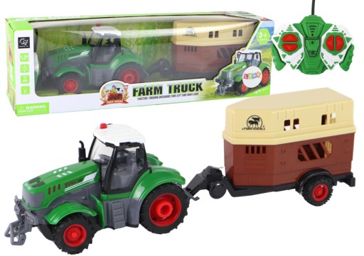 Traktor R/C Ciągnik Na Akumulator Maszyna Rolnicza Przyczepa Pilot 1:24