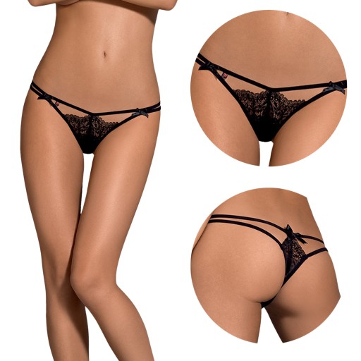 OBSESSIVE INTENSA DOUBLE THONG Stringi *S/M* czerń