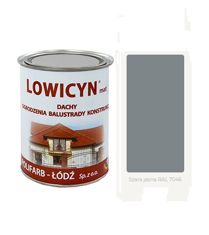LOWICYN 0,8l dach ocynk SZARY JASNY RAL 7046 Mat
