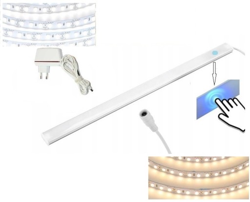 OSWIETLENIE PODSZAFKOWE LED 90 CM ŚCIEMNIACZ 120L