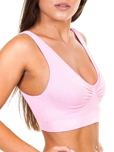BIUSTONOSZ BEZSZWOWY SPORTOWY BASIC TOP SMARTTEX JASNO RÓŻOWY