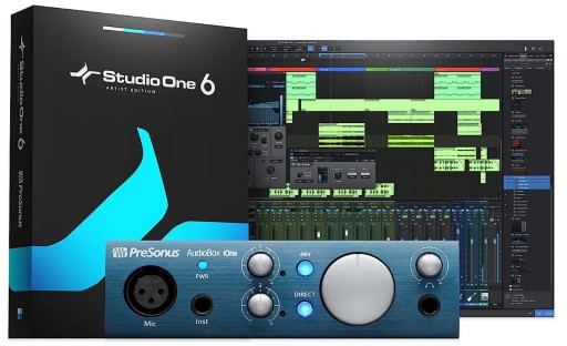 PreSonus AudioBox iOne, 2 wejścia/2 wyjścia, interfejs audio do PC/Mac/