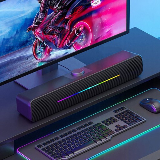 PRZENOŚNY Głośnik Stereo Soundbar USB do telewizora PC Komputer Czarny