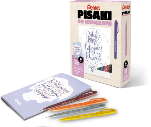 Zestaw do letteringu kaligrafii Brush Pen Kurs Pentel EFGN