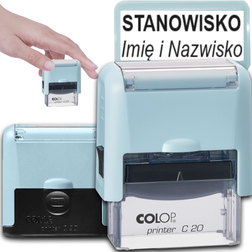 PIECZĄTKA COLOP C20 DO 4 LINII FIRMOWA IMIENNA BIUROWA PROJEKT + GUMKA
