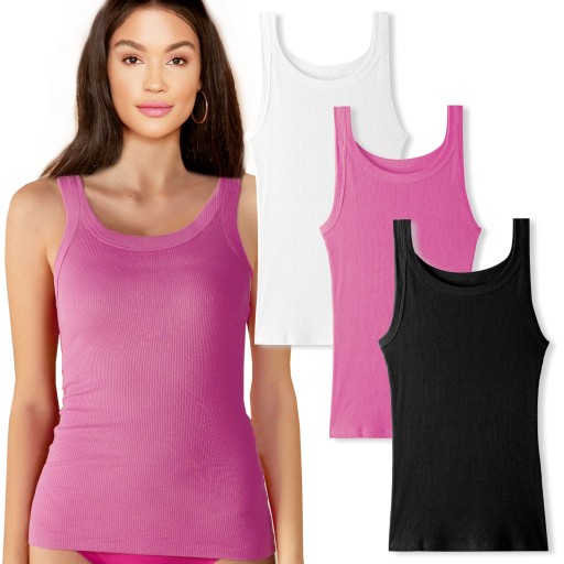 3x TOP BLUZKA KOSZULKA elastyczna PRĄŻKOWANA #L/XL
