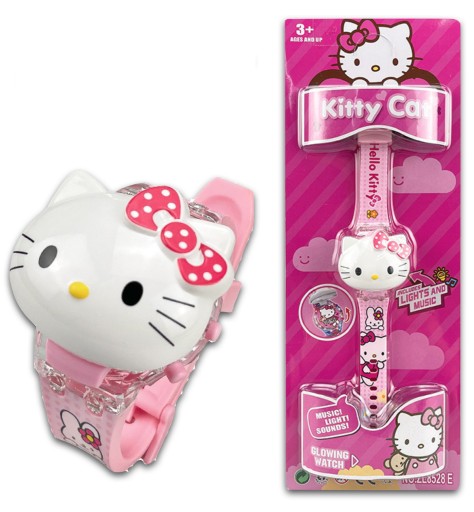 HELLO KITTY Zegarek świecący i grający dla dziecka na prezent w pudełku