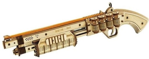 MODEL Z DREWNA PUZZLE 3D - SHOTGUN STRZELBA BROŃ
