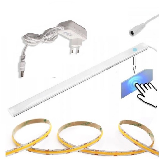 OSWIETLENIE COB LED PODSZAFKOWE LISTWA 50CM DOTYK