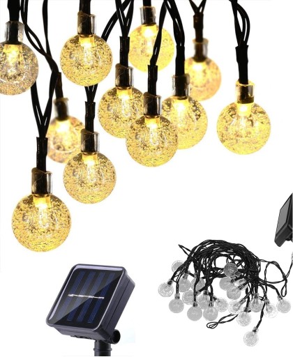 SOLARNA GIRLANDA 20 LED KULECZKI transparentne