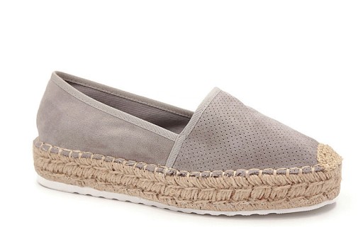 JH90P SZARE ESPADRYLE ZAMSZOWE AŻURKOWE R.40