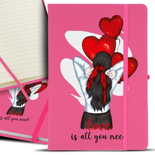 Notes Notatnik Bujo A5 Róż LOVE IS ALL YOU NEDD Wz