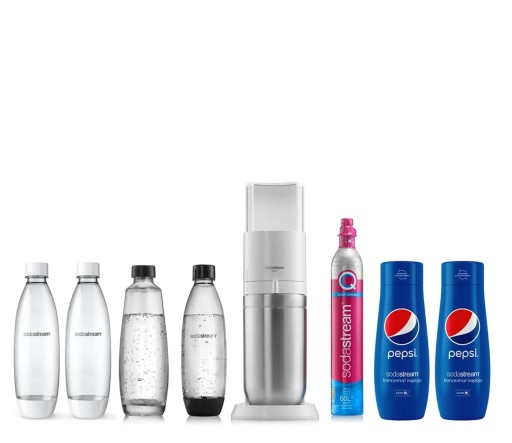 SodaStream DUO WHITE +2x butelka + 2x SYROP PEPSI