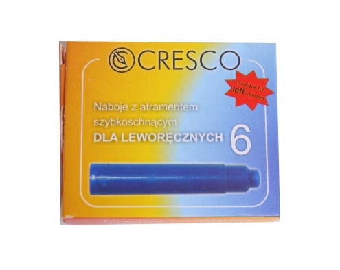 NABOJE DO PIÓR DLA LEWORĘCZNYCH NIEBIESKIE 6 SZT.