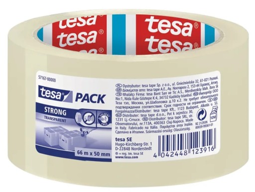 Taśma pakowa Tesa STRONG 66m x 50mm przezroczysta