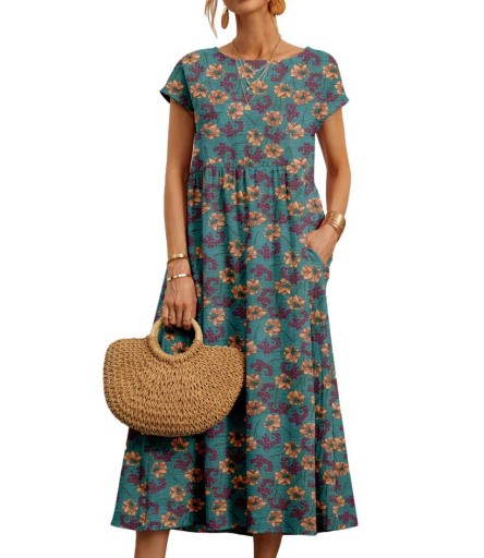 SUKIENKA ELEGANCKA LETNIA DAMSKA PLAŻOWA MIDI LATO, XXL