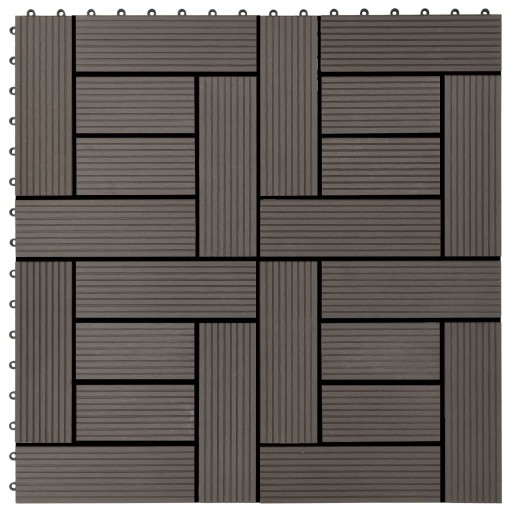PŁYTKI TARASOWE 11SZT WPC 30X30CM 1 M² CIEMNY BRĄZ