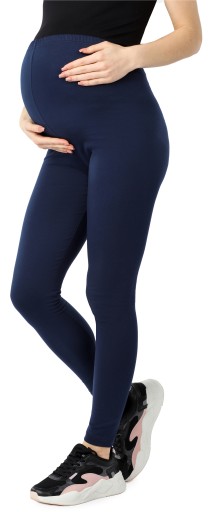 Legginsy ciążowe długie getry damskie BIO-bawełna BE20-283 Granatowy 4XL