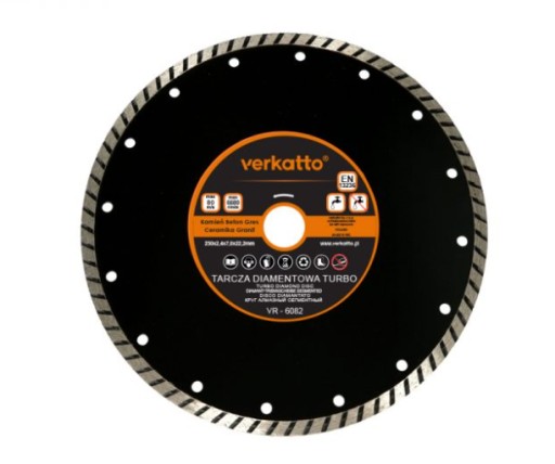 VERKATTO TARCZA DIAMENTOWA TURBO 230x2,4x7,0x22,2mm