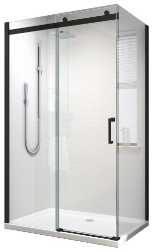 Kabina prysznicowa 80x100 x195 szkło 8 mm - CZARNA