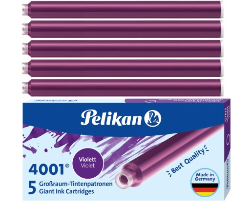 NABOJE DO PIÓR PELIKAN DŁUGIE FIOLETOWE