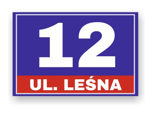 NUMER NA DOM TABLICZKA ADRESOWA Z NUMEREM DOMU 30x20cm | WZORY | + Taśma 3m