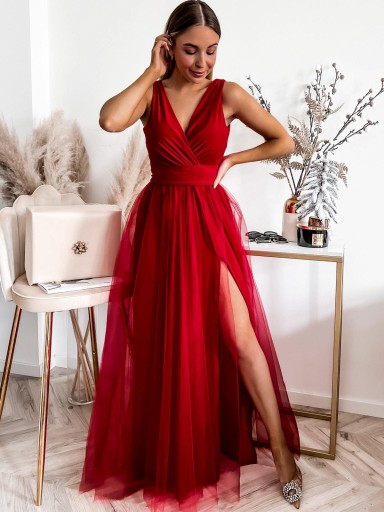 Sukienka wieczorowa elegancka długa wesele bal Q studniówka bal