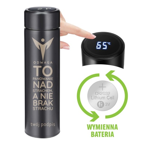 KUBEK TERMICZNY TERMOS Smart CUP LED Twój napis
