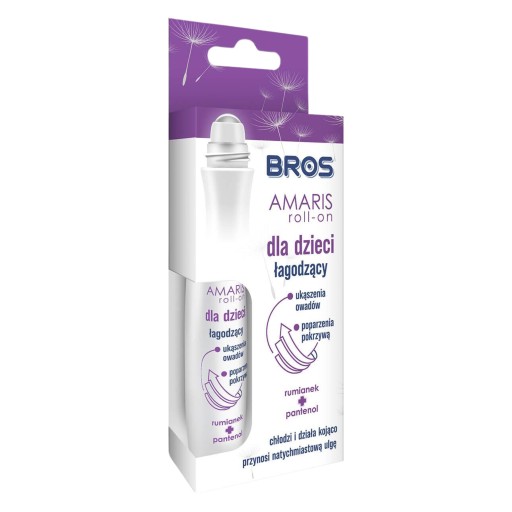 BROS AMARIS ROLL ON PREPARAT ŁAGODZĄCY UKĄSZENIA OWADÓW DLA DZIECI 15ML