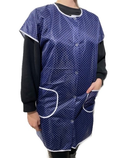 FARTUCH STYLONOWY DAMSKI GRANAT GROSZKI M-206 40