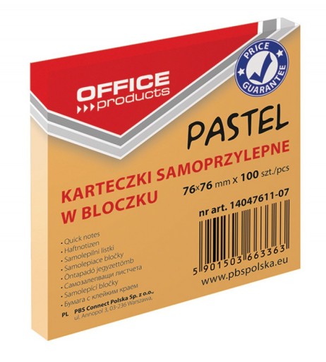BLOCZEK SAMOPRZYLEPNY 76X76MMX100 KARTECZKI, NOTES