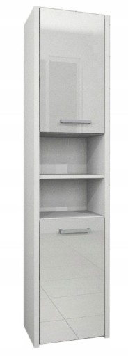 SZAFKA ŁAZIENKOWA BIAŁA 2D SŁUPEK 30CM REGAŁ POŁYSK