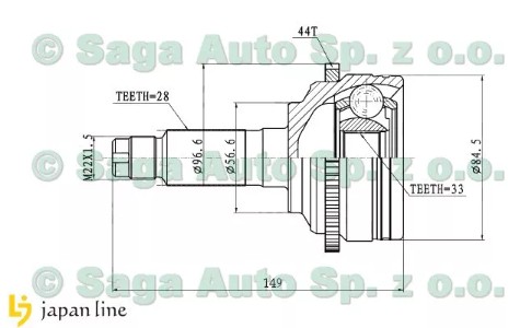 PRZEGUB ZEWNĘTRZNY MAZDA 6 GG GY 02-05 2.0 DIESEL