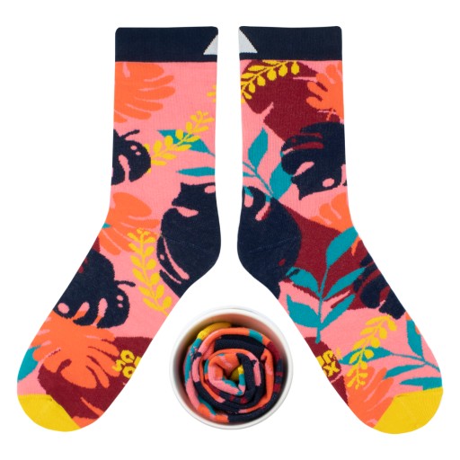 CUPOFSOX KOLOROWE SKARPETY W LIŚCIE MONSTERY 41-44