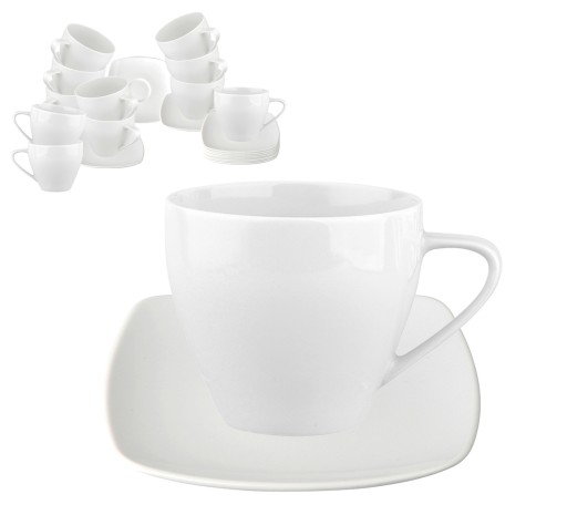 Filiżanki zestaw porcelana dla 12 osób MariaPaula Moderna 250 ml 24 el.