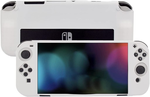 CASE ETUI SILIKONOWE SYLIKON DO NS NINTENDO SWITCH OLED BIAŁE
