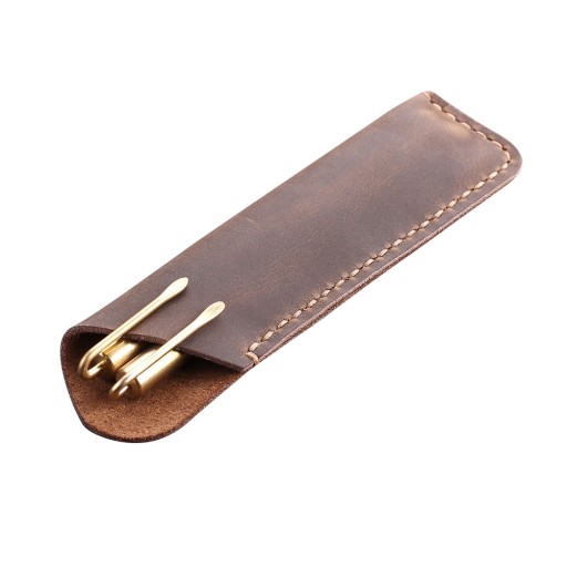 TORBY LIŚCIE BRĄZOWE ETUI NA DŁUGOPIS