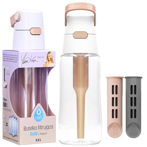 Butelka Dafi Solid 0,5l by Joanna Krupa cappuccino + 2x Filtr do butelki