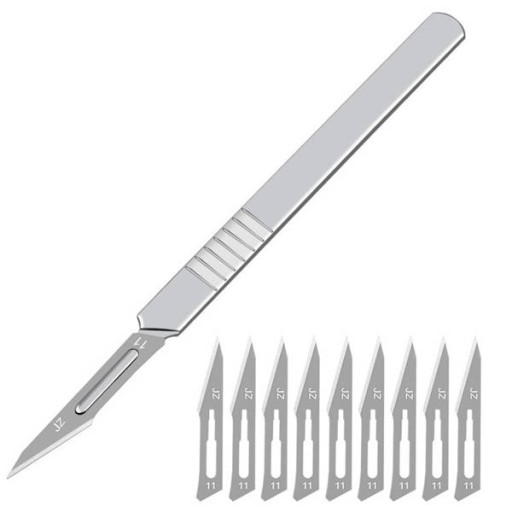 ZESTAW SKALPEL + OSTRZA CHIRURGICZNE 10szt B.OSTRE