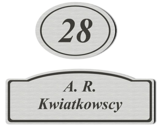 KOMPLET GRAWEROWANA TABLICZKA +NUMER NA DRZWI DX24