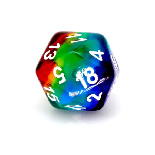 KOSTKA RPG TĘCZOWA KOŚĆ DWUDZIESTOŚCIENNA K20