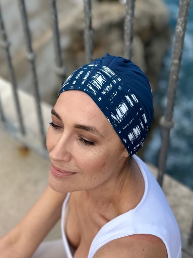 Turban po chemioterapii TAURUS granatowy