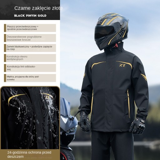 Męski kombinezon motocyklowy przeciwdeszczowy, odporny na deszcz, XL