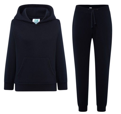 ZESTAW DRES dziecięcy BLUZA Z KAPTUREM + SPODNIE JHK granatowy 9-11 NY 140