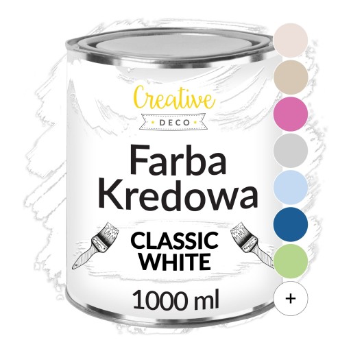 Creative Deco Farba Kredowa Biała do Mebli 1000 ml