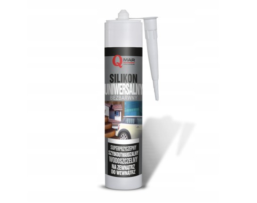 Silikon BEZBARWNY uniwersalny budowlany uszczelniacz 300 ml QMAR