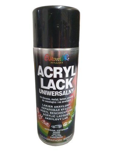 EUROCOLOR AKRYL CZARNY RAL 9005 POŁYSK 400ml
