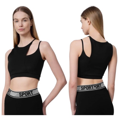 TOP TRENINGOWY 4F DAMSKI 4FSS22TTSHF408 CZARNY r. S